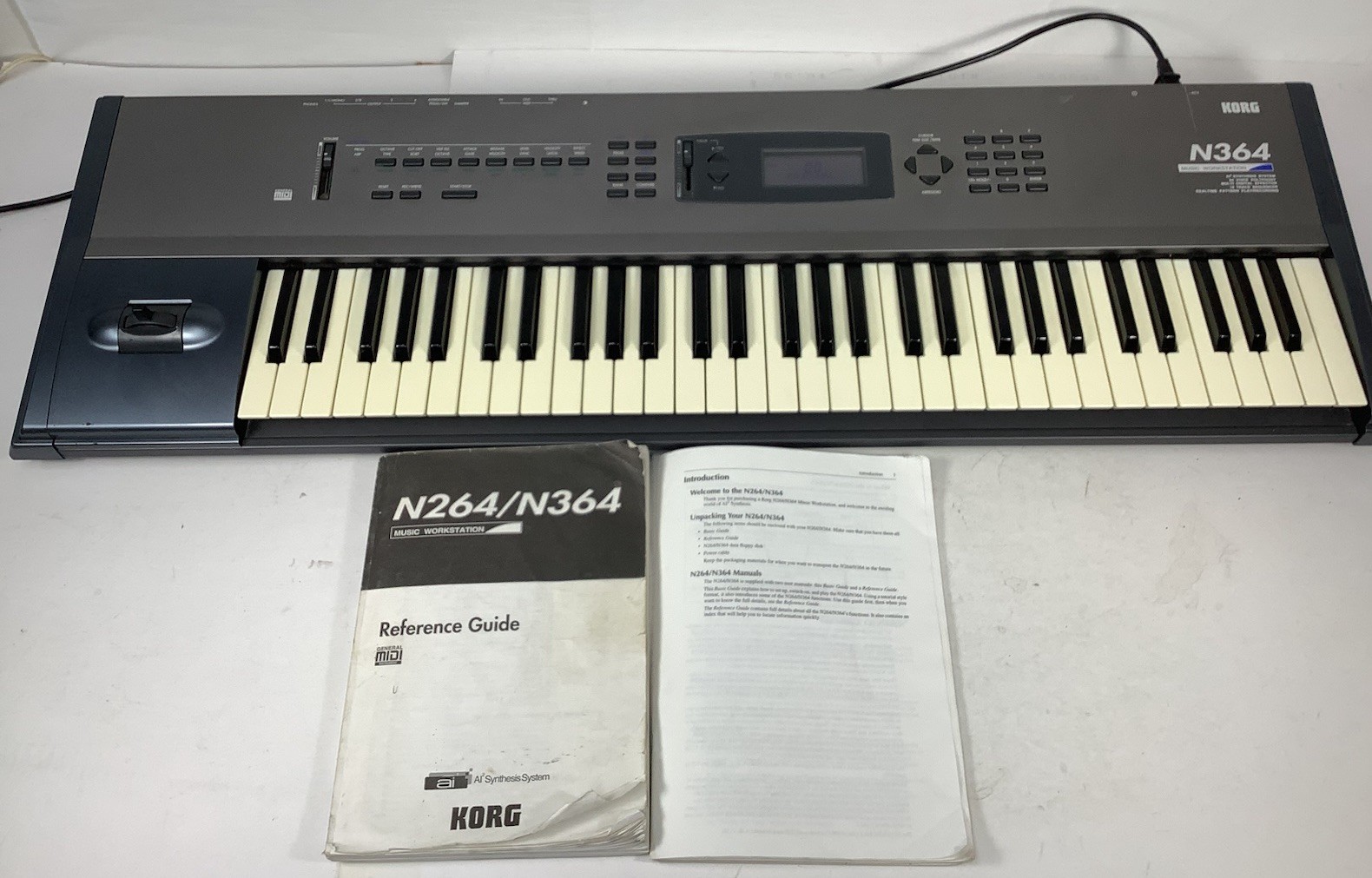 Korg N364 61-Key Music Workstation Keyboard Synthesizer W Reference Guide  Cord