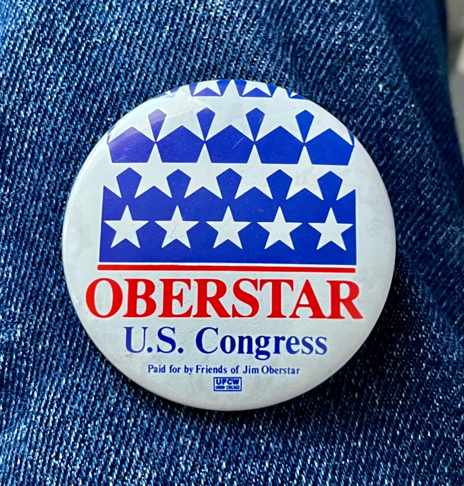 1980's? Jim Oberstar For US Congress Minnesota 8th District 2 1/4" Cello Remarks