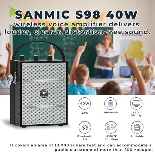 Bluetooth 5.3 Voice Amplifier with Wireless Microphone Headset,Personal