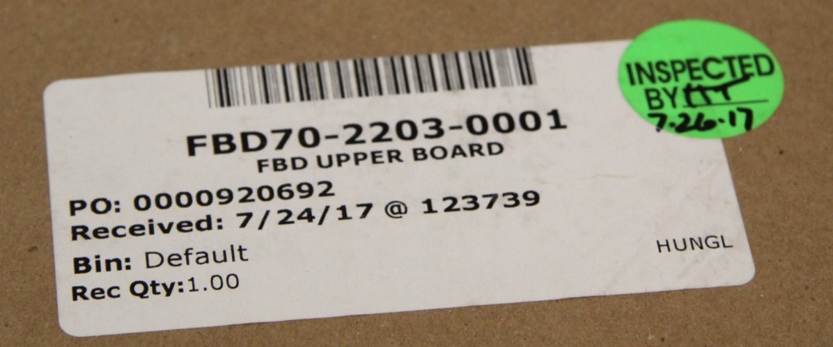 New Open Box FBD 70-2203-0001 Upper Board