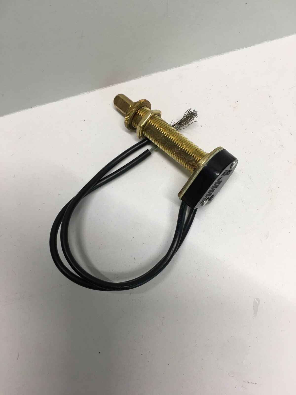 PUSH BUTTON ON-OFF BRASS PLATED CANOPY SWITCH SINGLE POLE 1 1/2" SHANK NOS