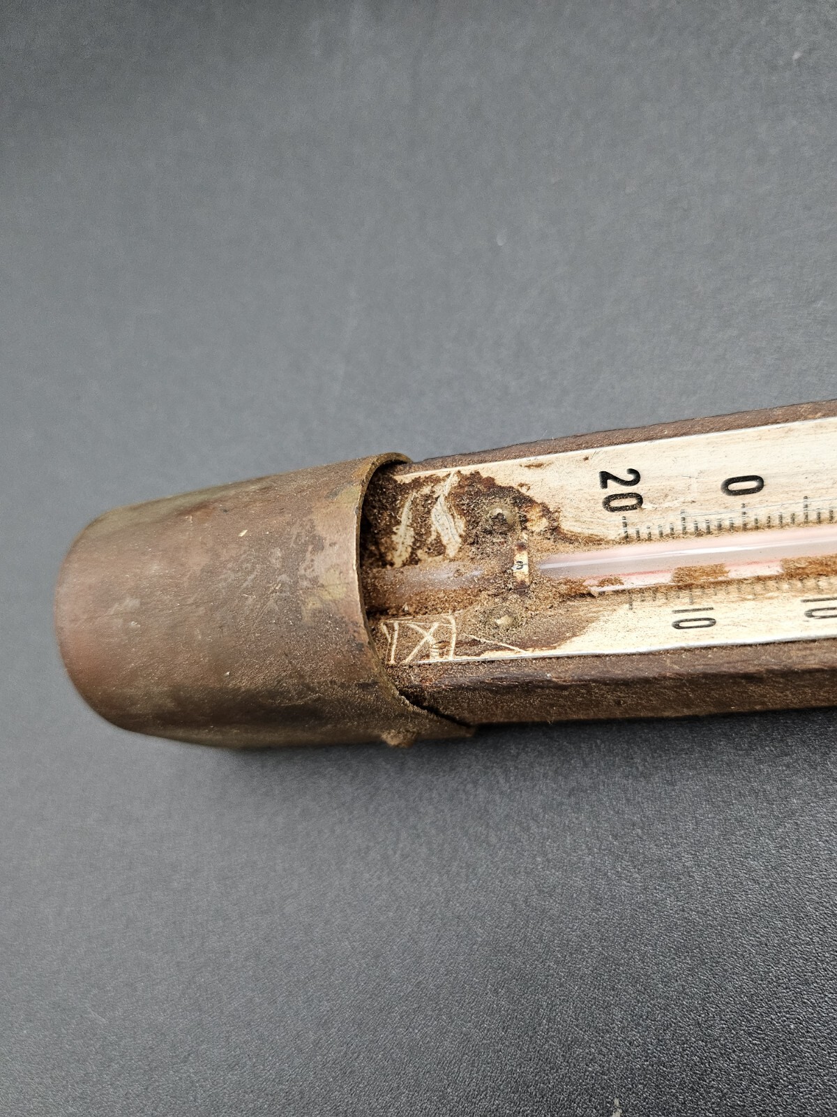 Vintage Antique Wooden Brass Candy Jelly Thermometer Made USA Hand Held