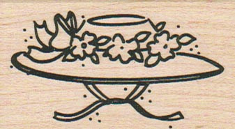 Spring Bonnet 1 1/2 x 2 1/4" Mounted Rubber Stamp, Object Stamp, Hat Stamp