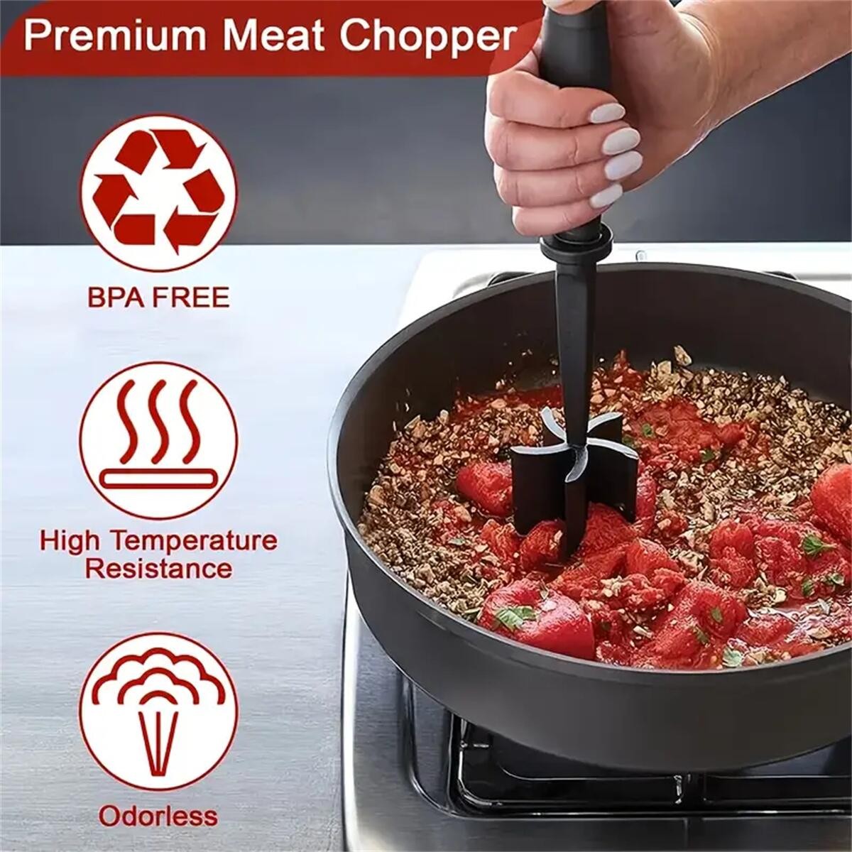 1pc Meat Chopper, Meat Shredder, Heat Resistant Suitable For Hamburger Meat Grou