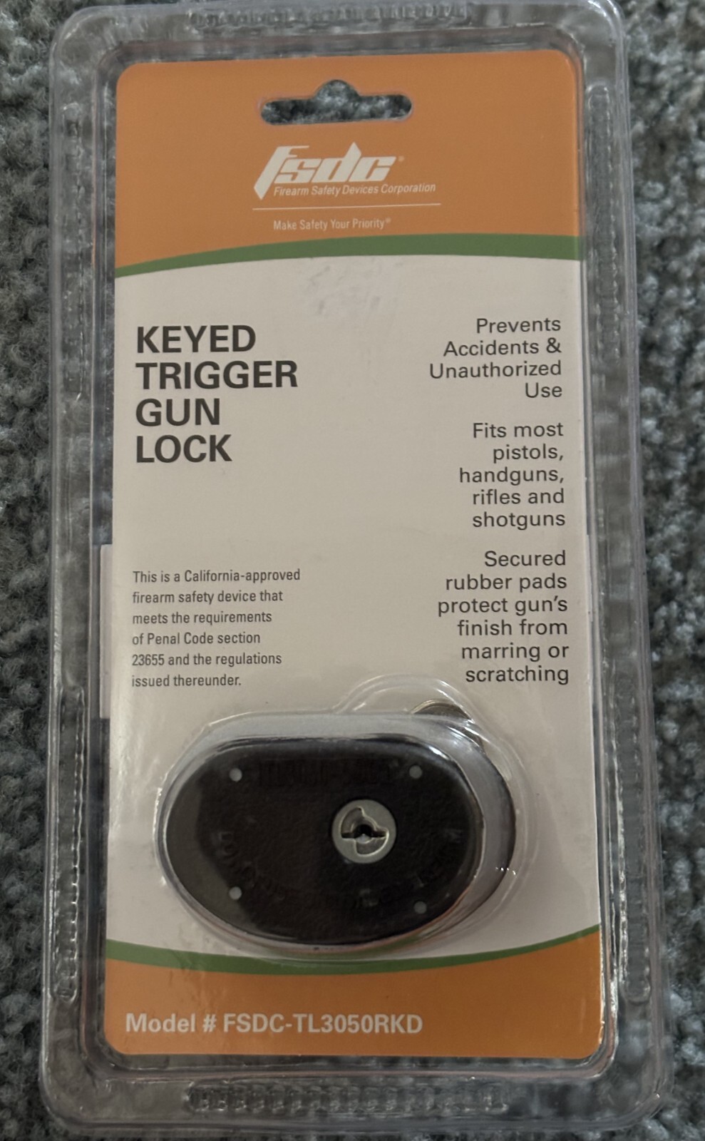 FSDC KEYED TRIGGER GUN LOCK