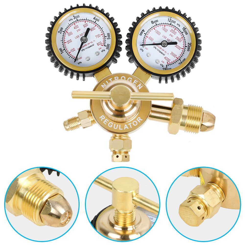 Nitrogen Regulator Pressure Control Valve Double Gauge CGA580 Inlet Thread 1/4"