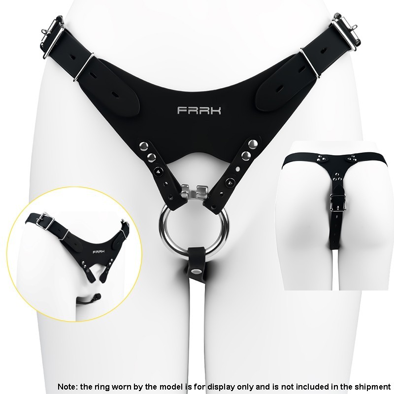 Adjustable Chastity Cage Belt Elastic Auxiliary Band Adult Device PU Waist Strap