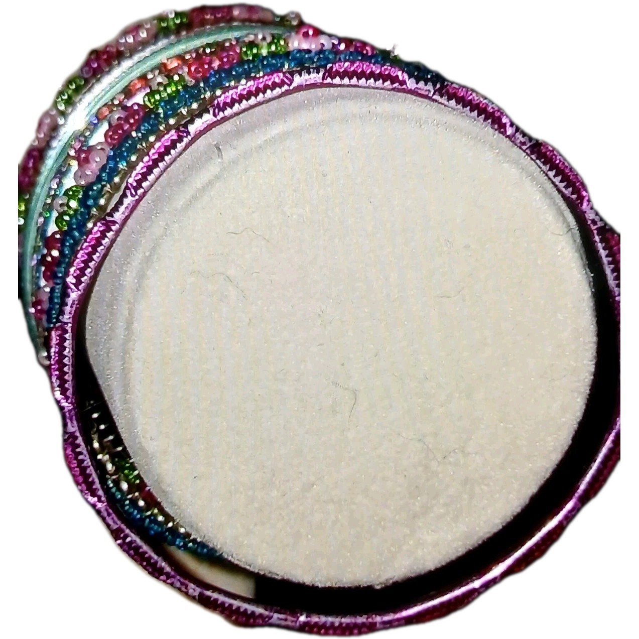 Handcrafted Multicolor Beaded Flower Charm Stackable Bangle Bracelets Set