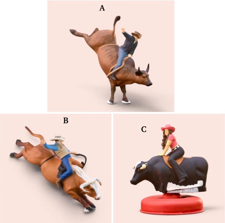 Miniature Figure Handpaint Bull Rider Scale 1/64 or  1/87 for diecast diorama