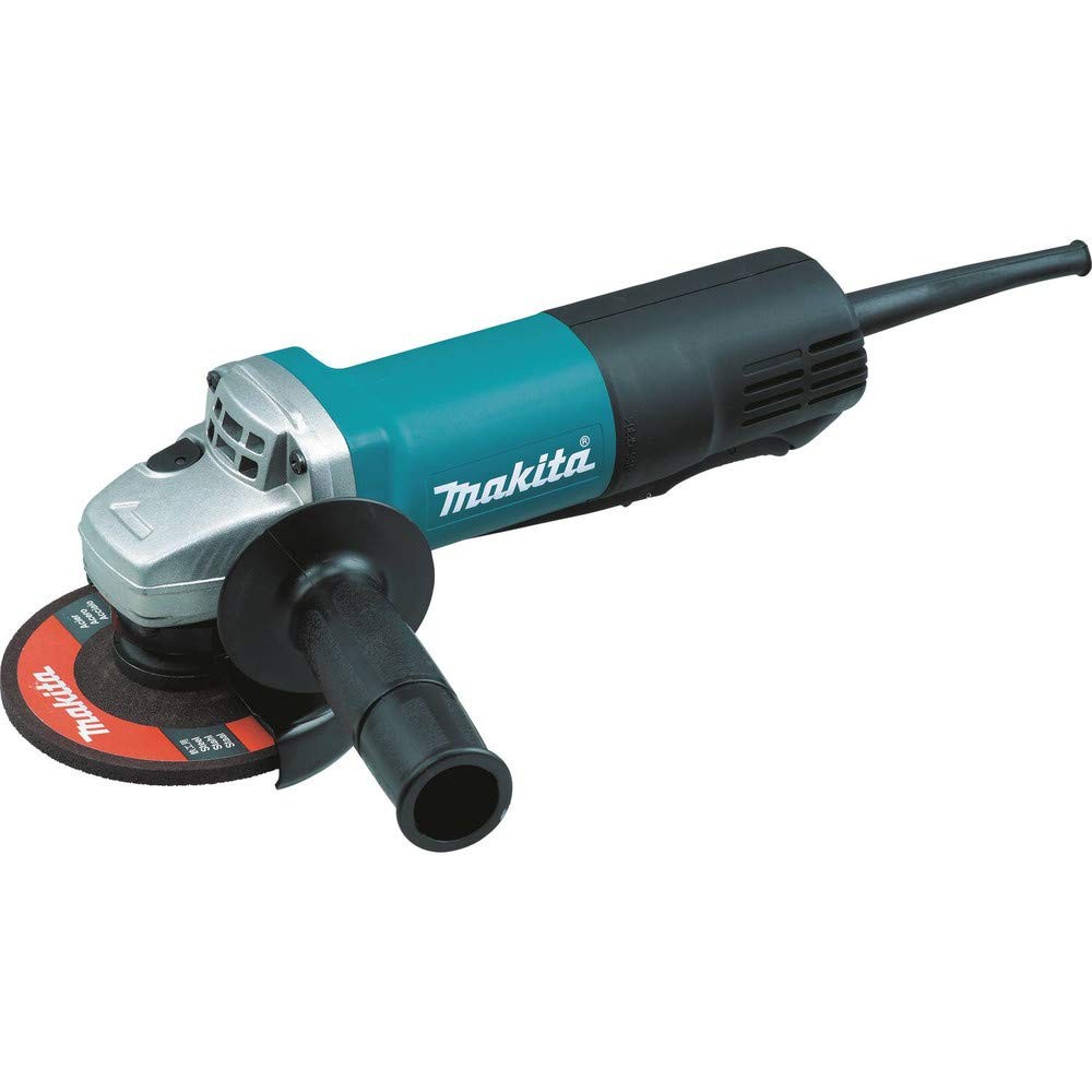 Makita 4 1/2 Inch Angle Grinder 7.5 Amp Motor With Paddle Switch And Accessories