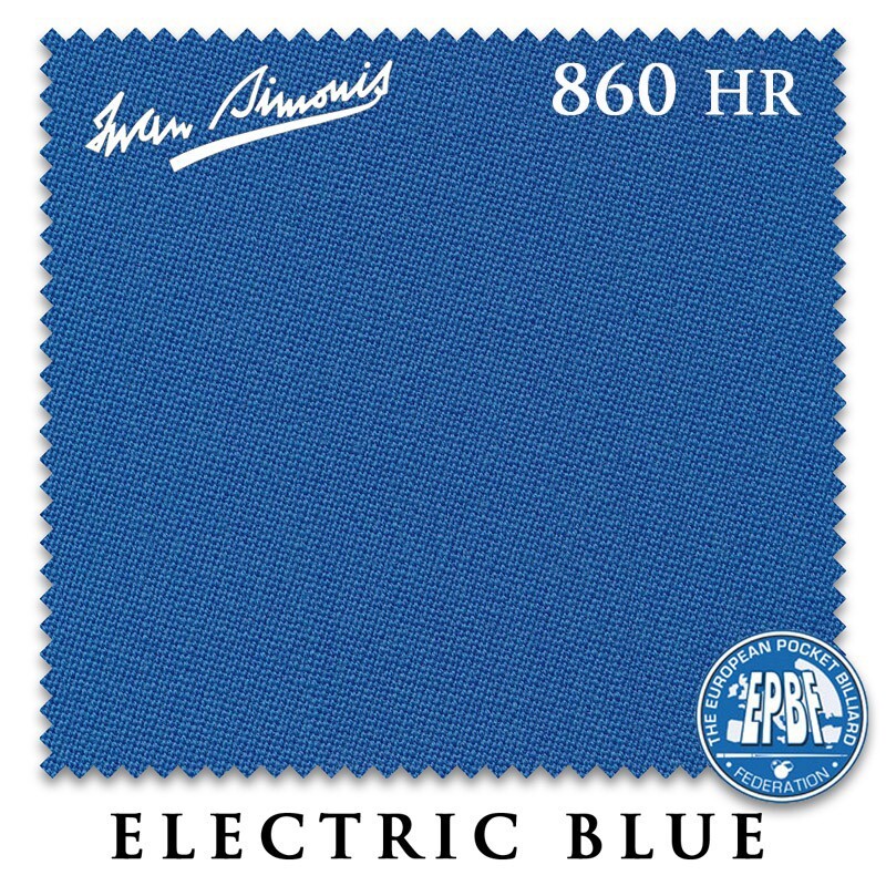 9' Simonis 860HR Pool Table Cloth - Electric Blue - AUTHORIZED DEALER