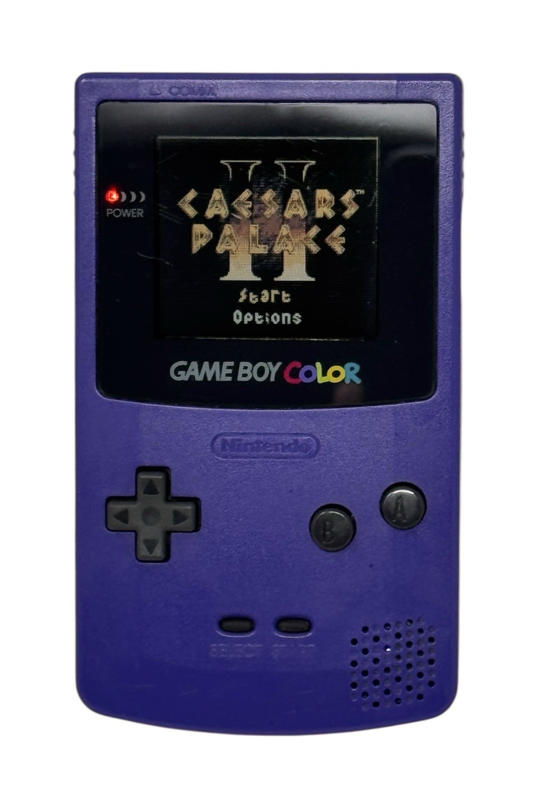 Nintendo Game Boy Color Grape Purple Handheld Console w/Caesars Palace II Game