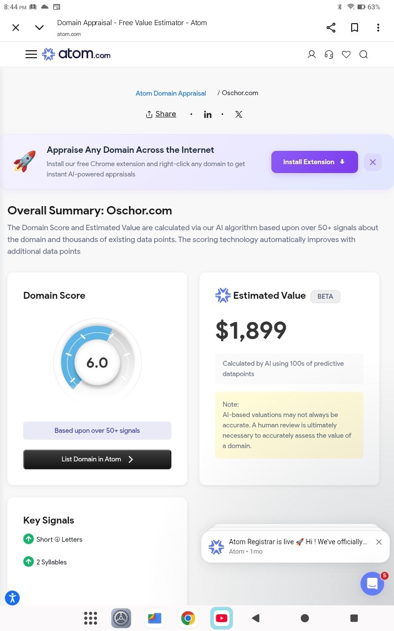 💥OSCHOR.COM DOMAIN NAME ESTIMATED VALUE IS $388.00-$1900.00