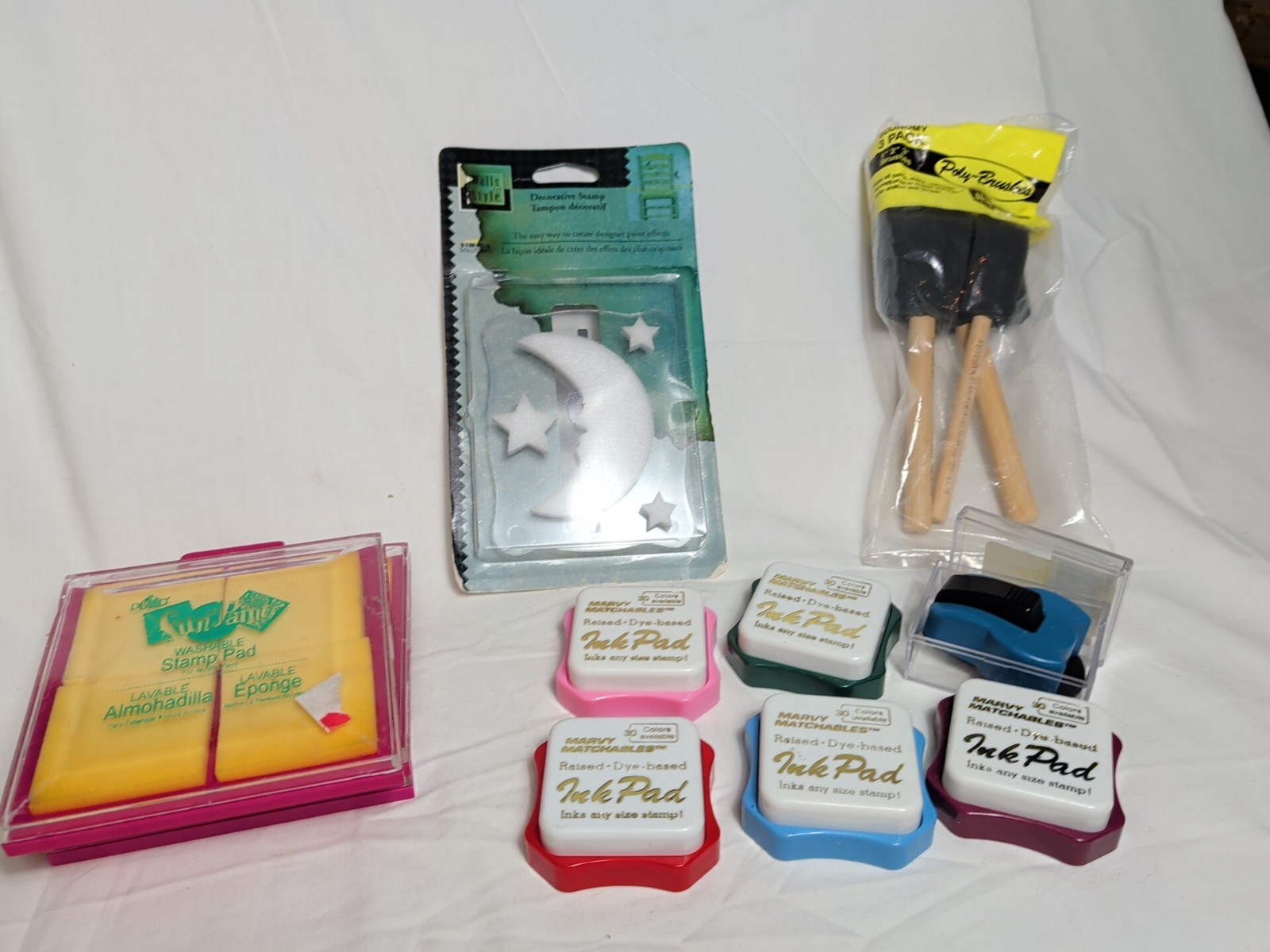 Marcy Matchables INK STAMP PADS Fun Paints Moon Stars Craft Lot
