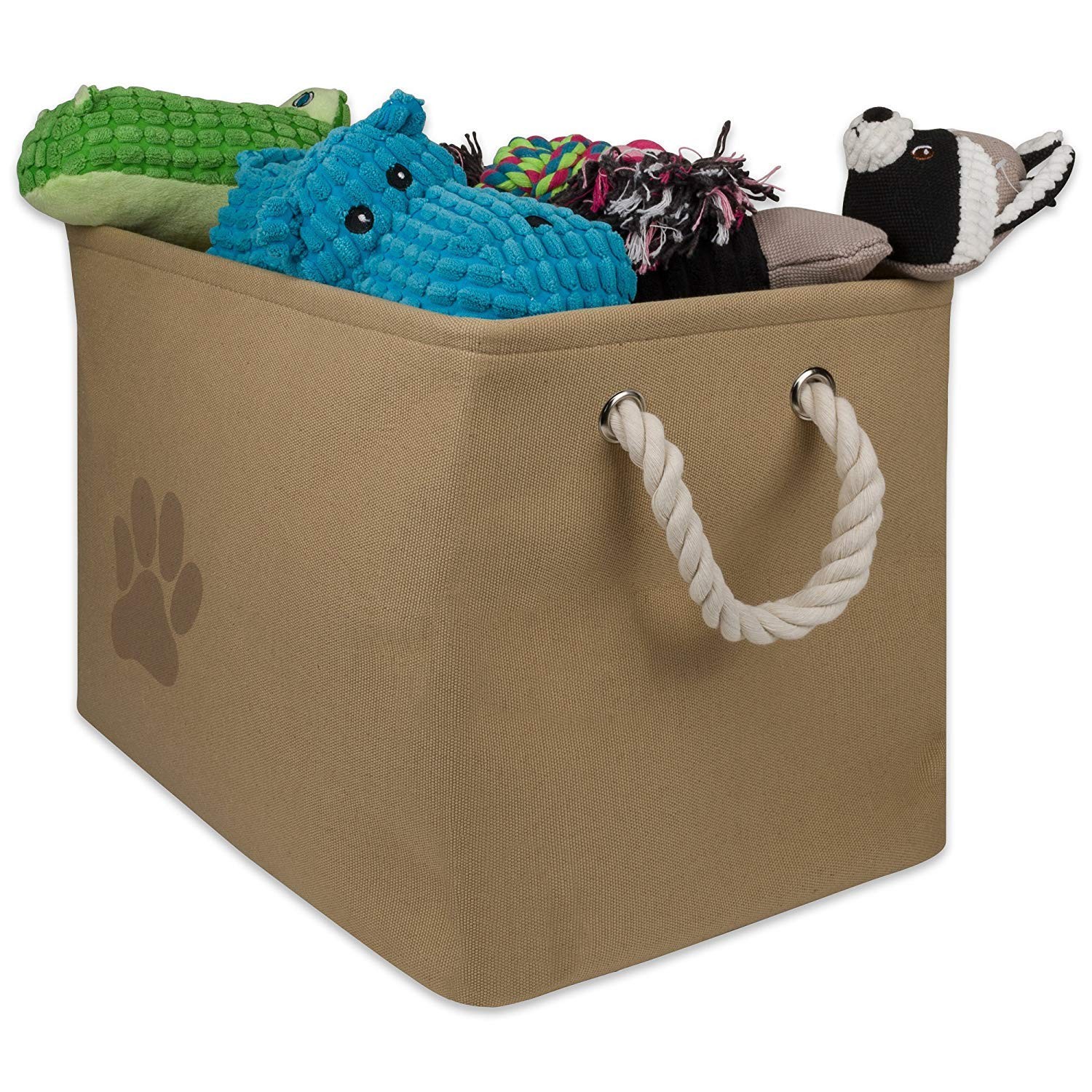 Pet Storage Collection Collapsible Bin, Medium Rectangle, Taupe