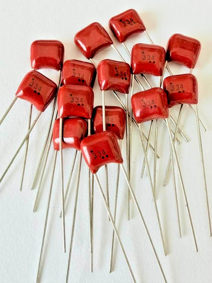 12X - .33uF @ 50V (5%) (PANASONIC ECQV) Film Capacitor - GUITAR PEDALS/AMPS #222