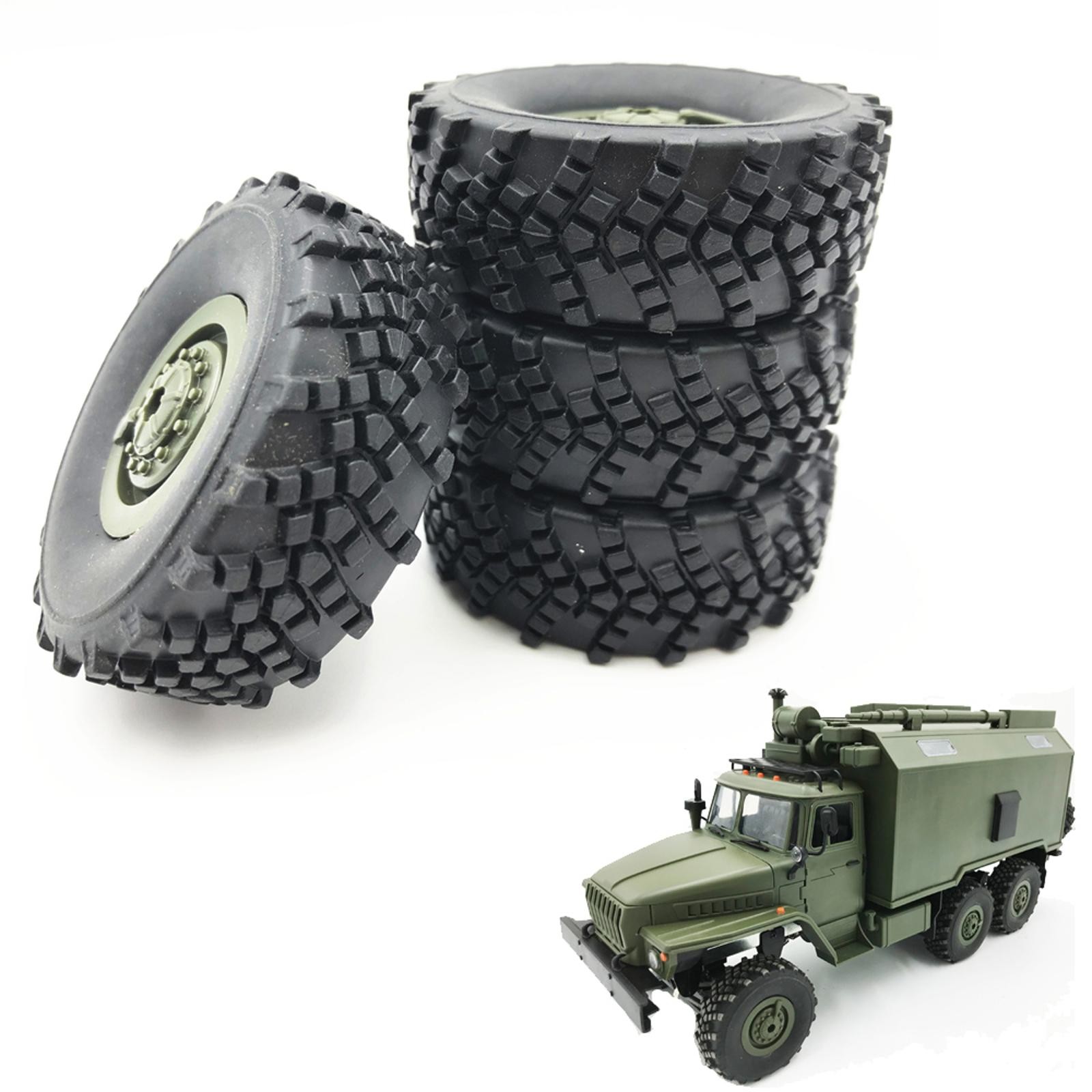 Replacement 2 Pair Original Rubber Wheel Tire for WPL B-36 B36 RC Car Ural Truck