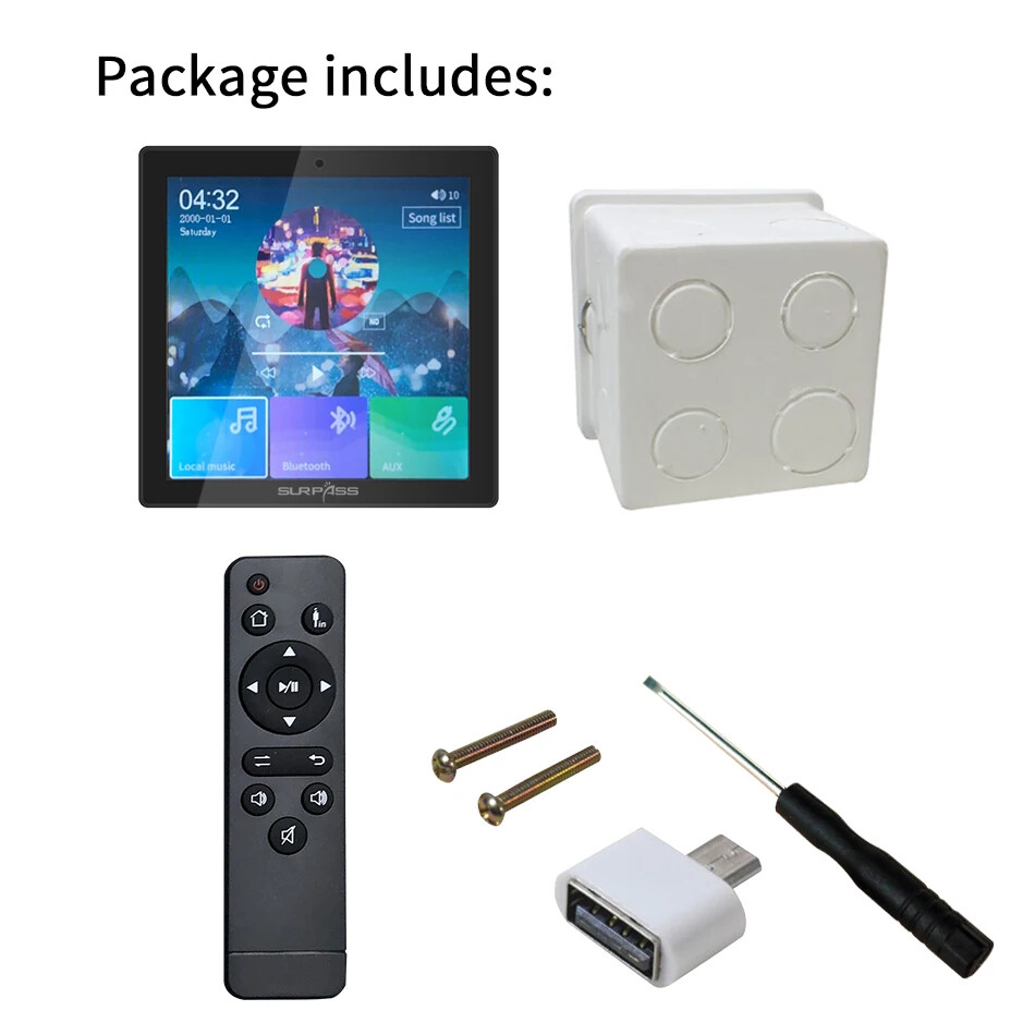 Bluetooth Wall Amplifier Music Panel Home Theater Sound System +Ceiling Speakers