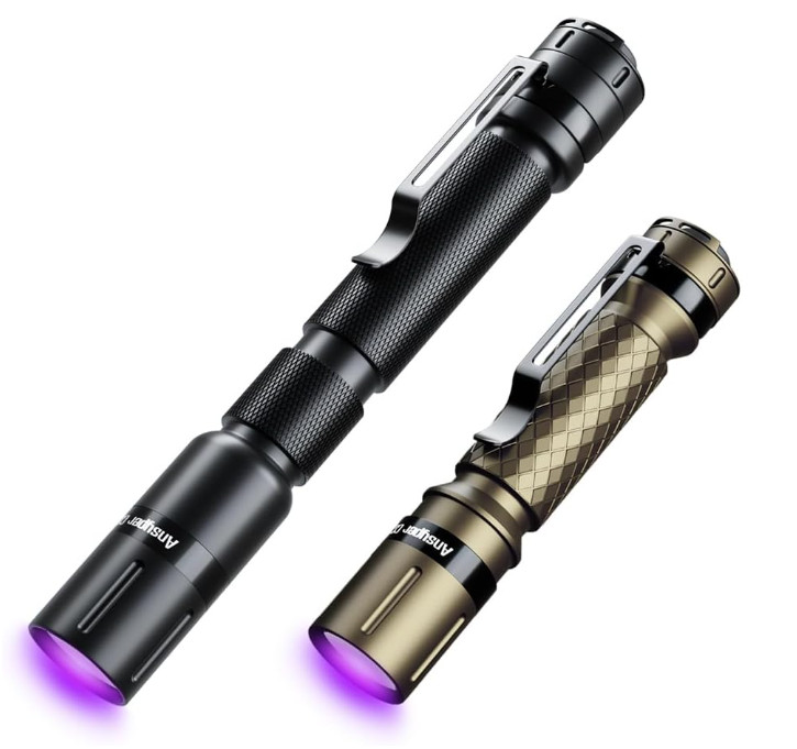 Compact 395nm UV Black Light Flashlights - Ideal for Stain Detection & ID Check