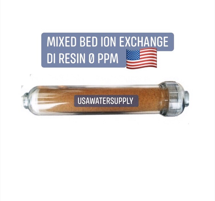 Mixed Bed Ion Exchange Resin 0 PPM Demineralization DI Filter Refillable Housing