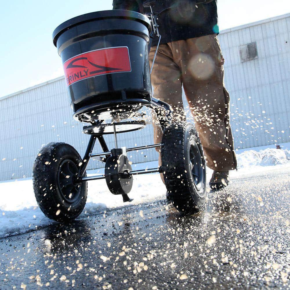 50 Lb Fertilizer Grass Seed Push Broadcast Spreader Large Heavy-Duty Poly Hopper