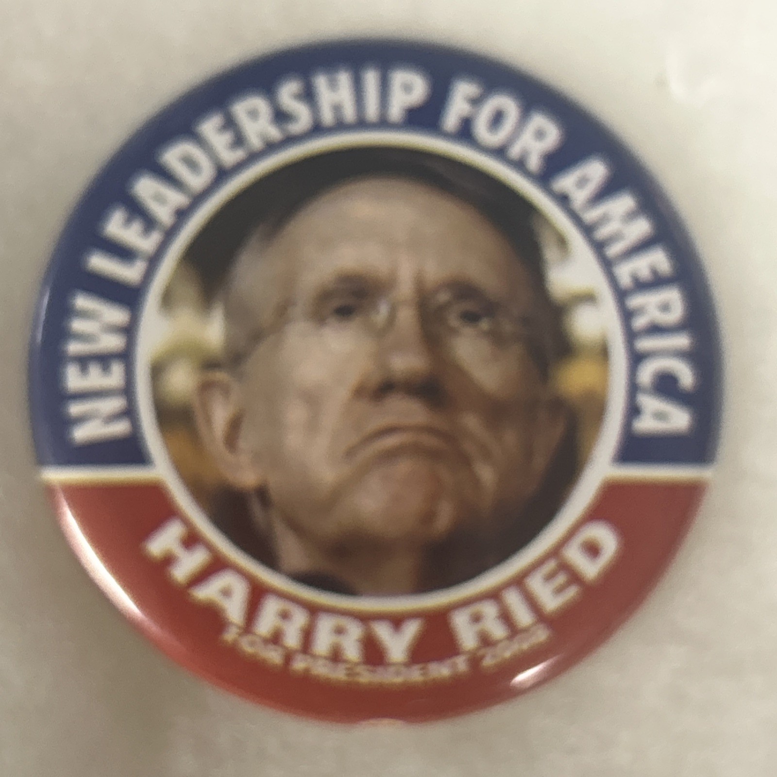 New Leadership For America Harry Tied For President 2008   2 1/4” pinback button