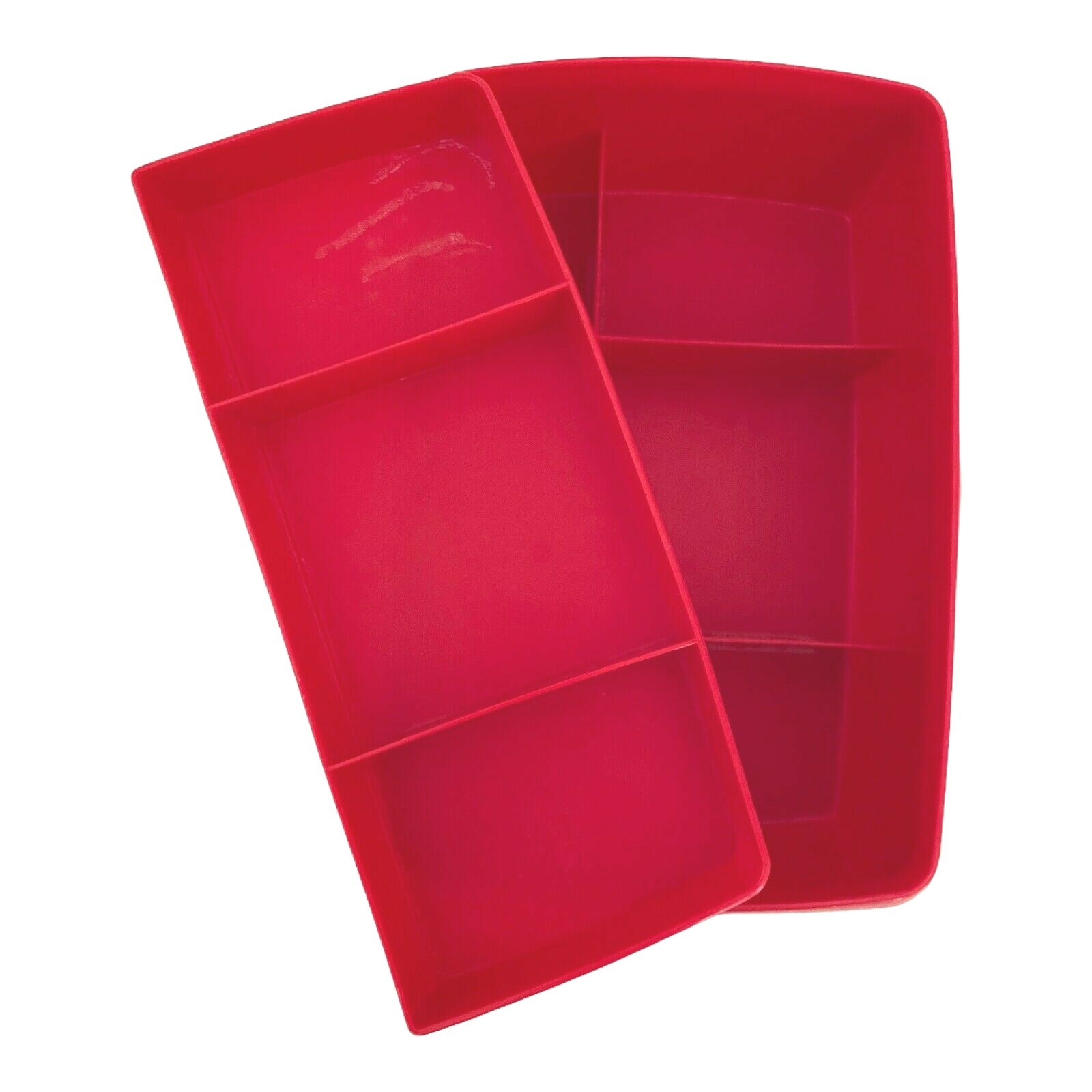 Tupperware Tuppercraft Red Divided Rectangle Container Tray Lid Stow N Go 767