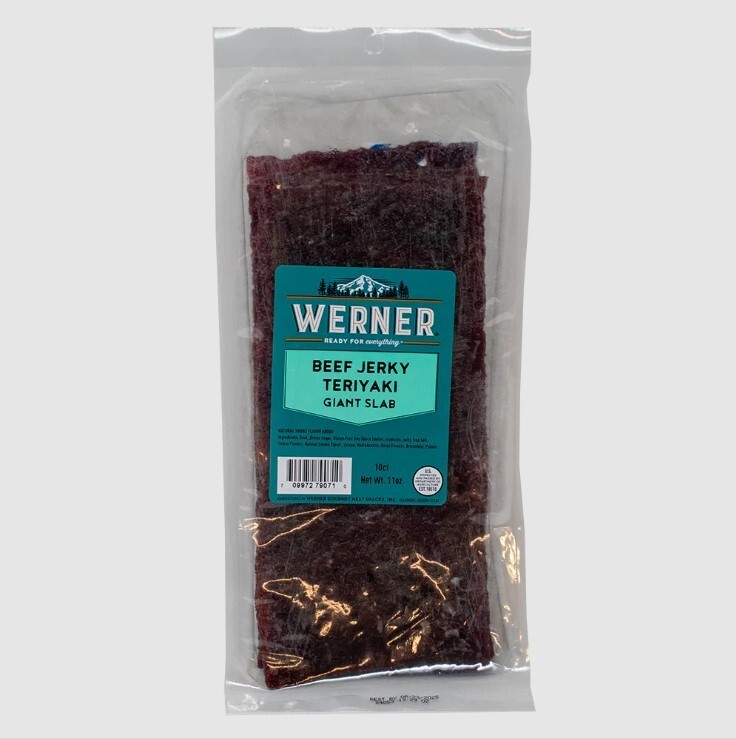 Werner Beef Jerky Slab 10 Count Giant Jerky Slab Teriyaki