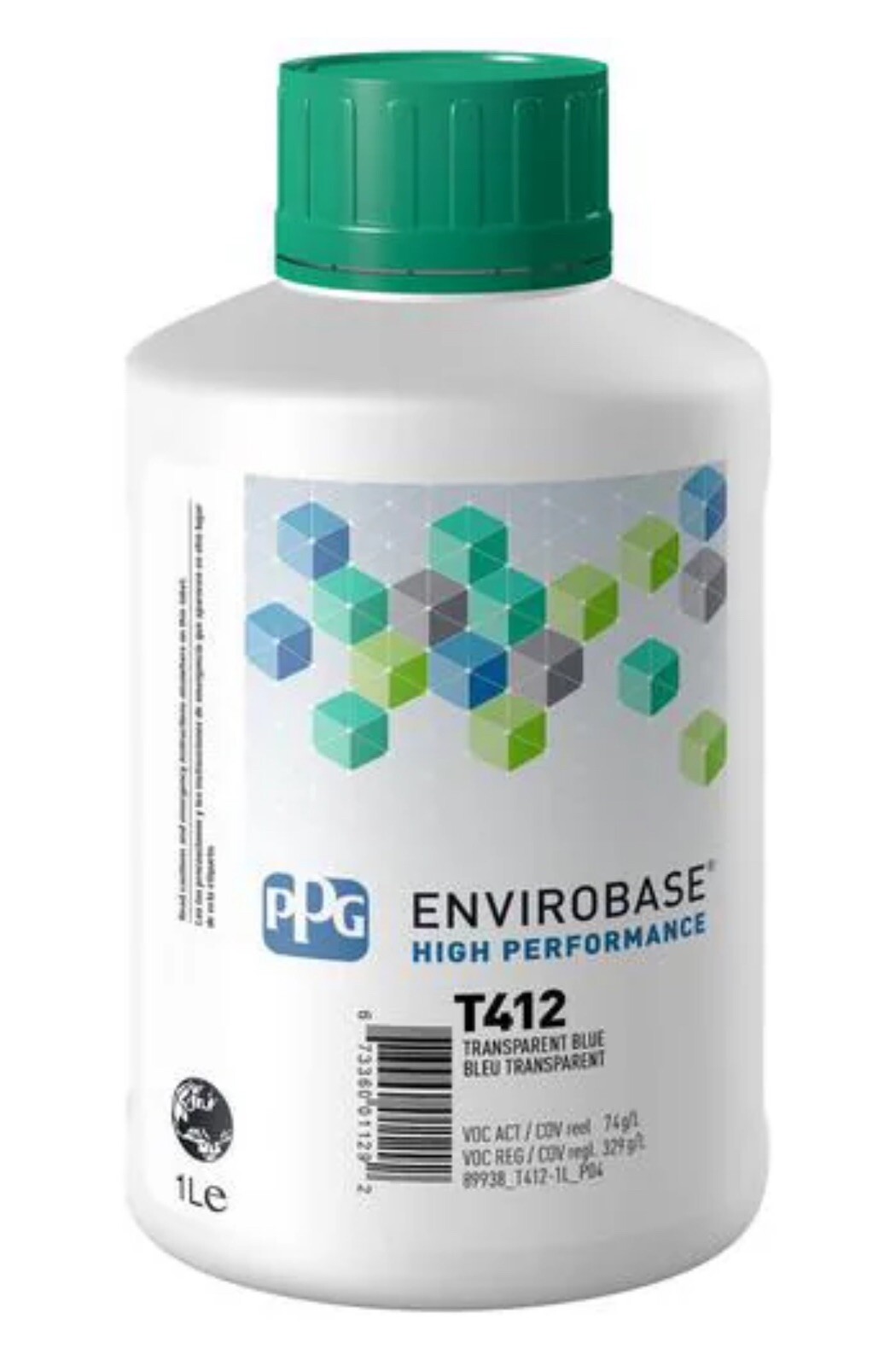PPG Envirobase T412 TRANSPARENT BLUE 1L Free Shipping!