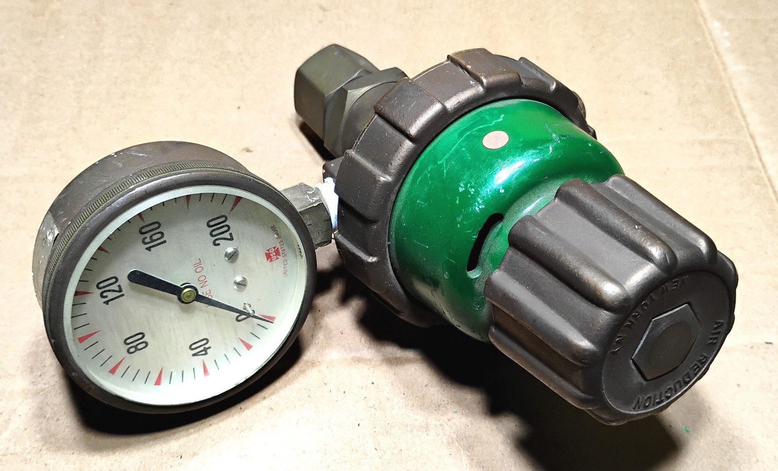 AIRCO USA Vintage Pressure gage Regulator Gage Ox Oxygen 200 psi Gauge USG