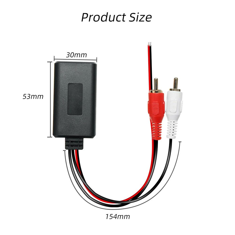 2Pcs Car Audio Stereo Bluetooth AUX Receiver Module RCA Interface Cable Adapter