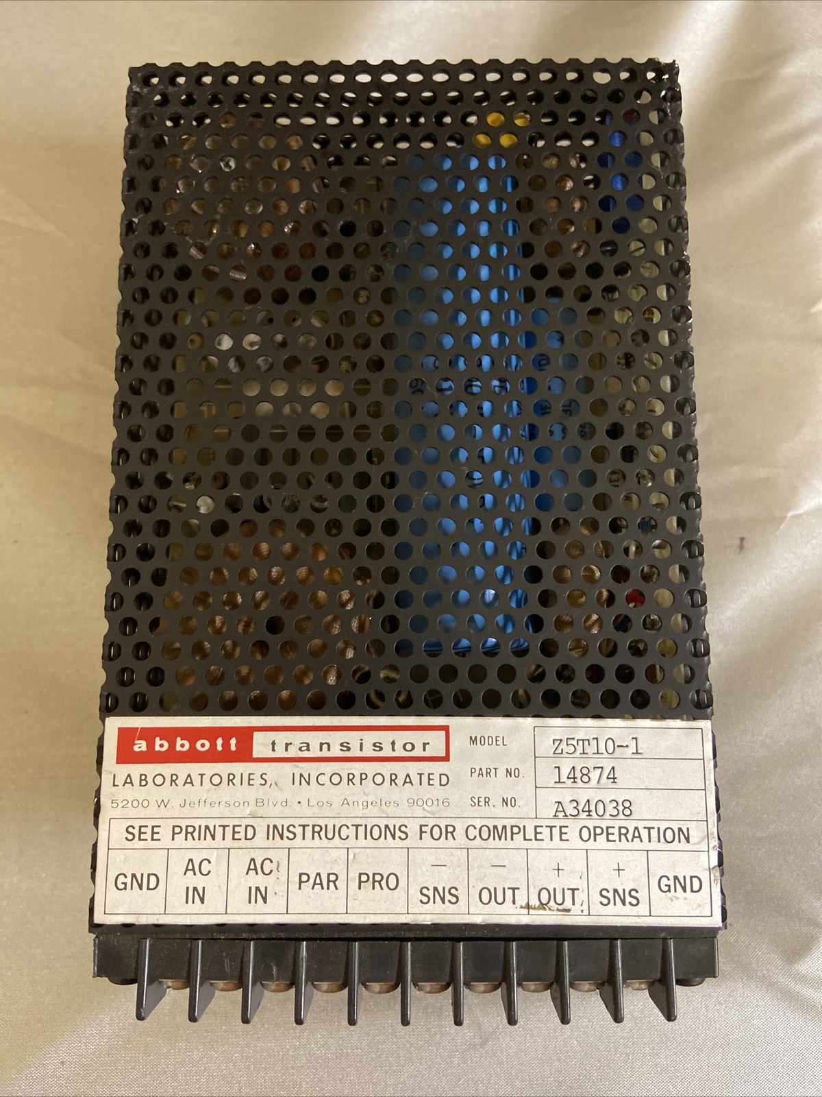 Abbott Transistor Laboratories Model Z5T10-1 preowned