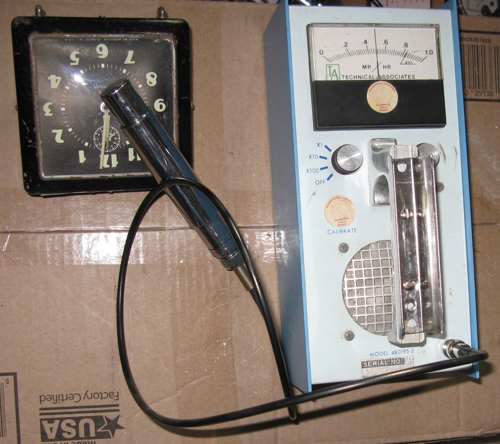 Technical Associates Geiger Counter W/ Hardwall Probe, Refurbished & Working