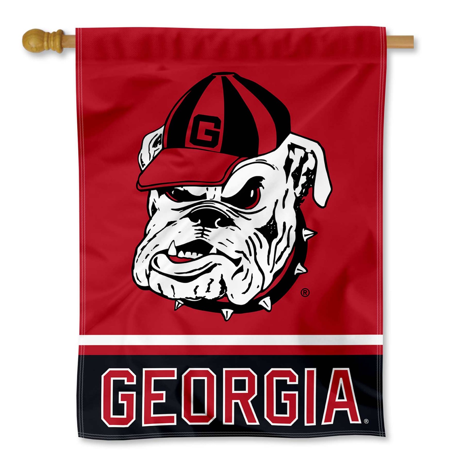 Georgia Bulldogs Wordmark Dog Logo House Banner Flag
