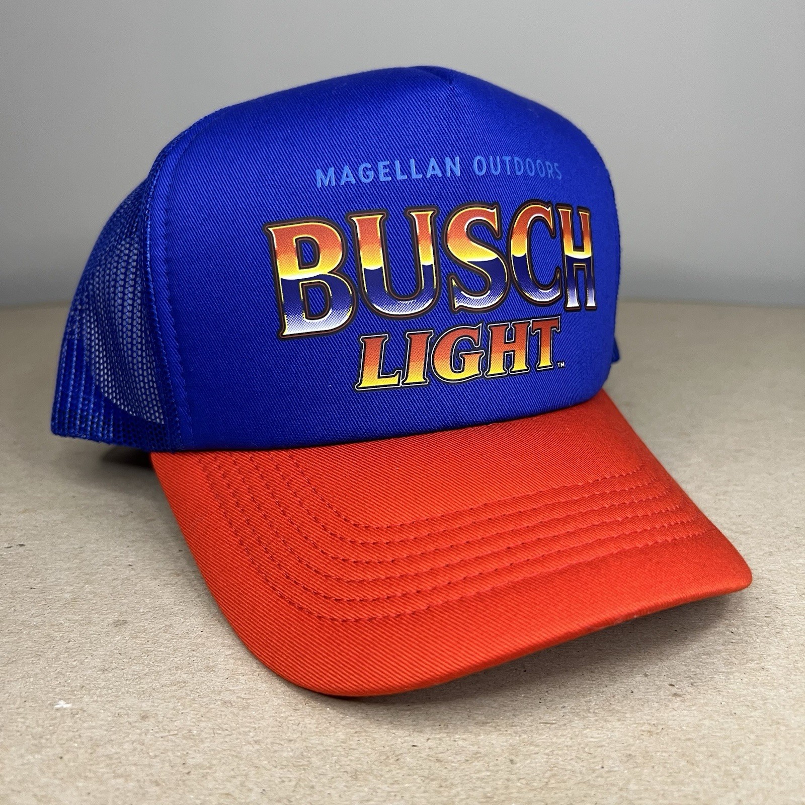 Busch Light Magellan Blue Red Snapback Trucker Hat NWT