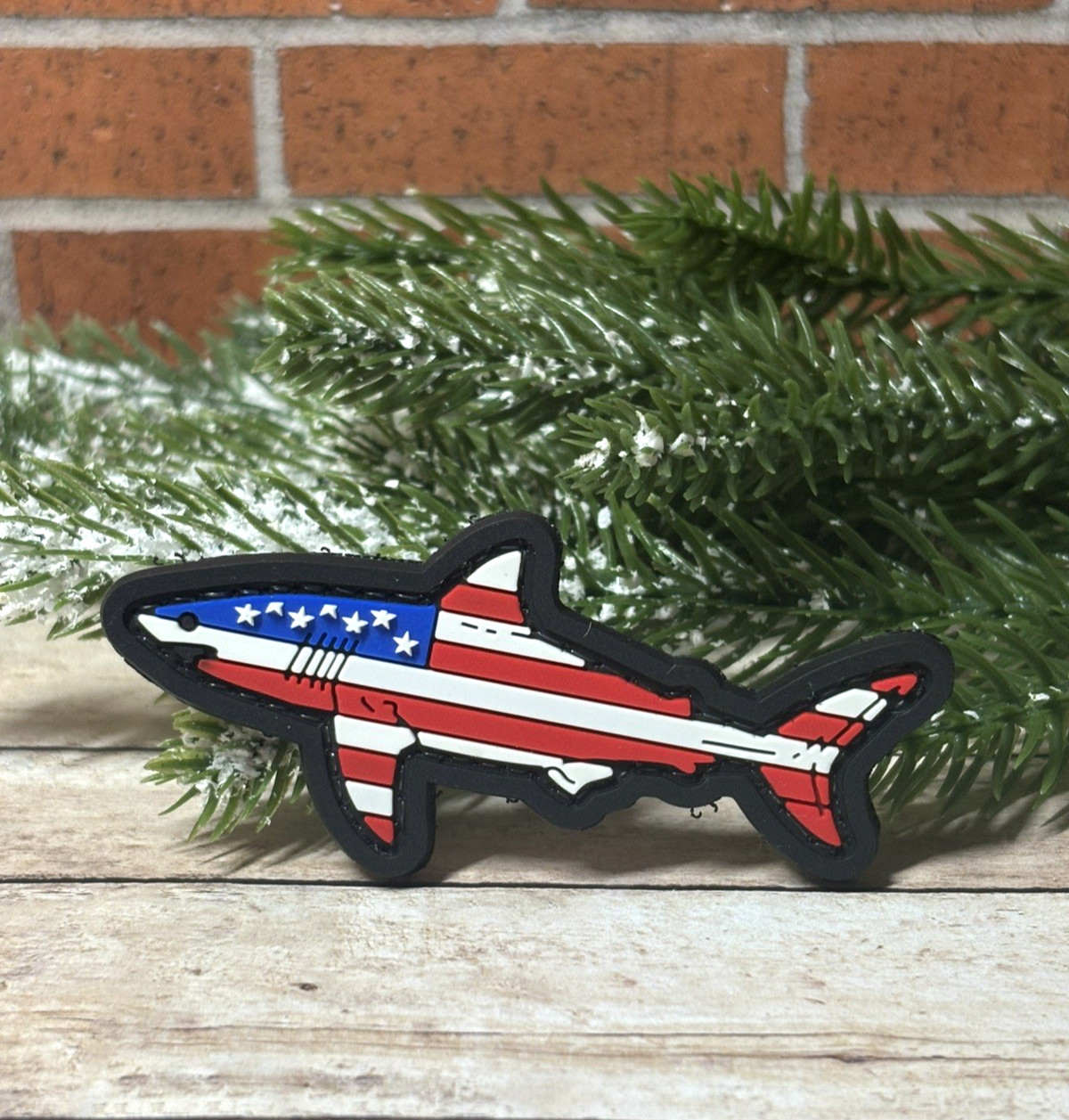 PVC Tactical Patch - Morale American Flag Shark Patch - Navy Seal Shark Patch