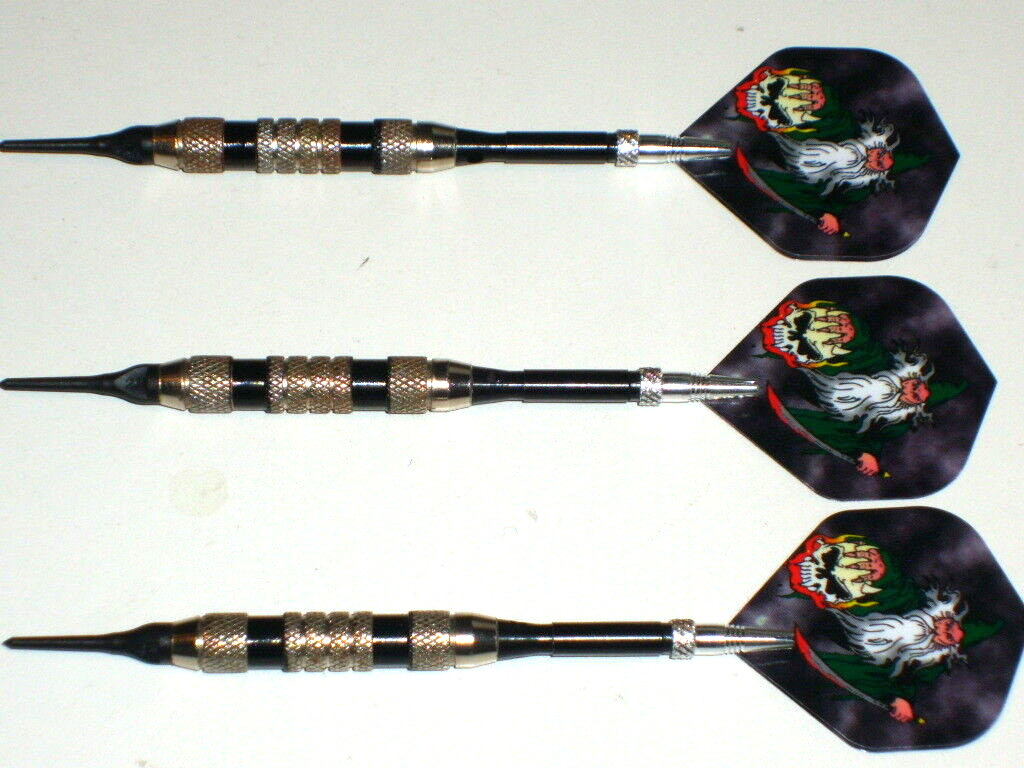 Soft Tip Darts, Used 15 Gram Plated with New Alum Spin Shafts and Flights #1898