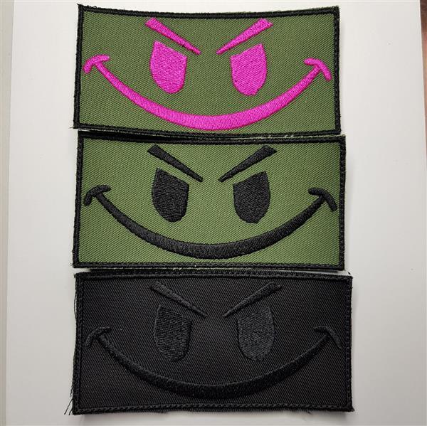 EVIL SMILE FUN 5X10 MORALE Hook and Loop PATCH PATCH AIRSOFT PAINTBALL ARMY FASHION
