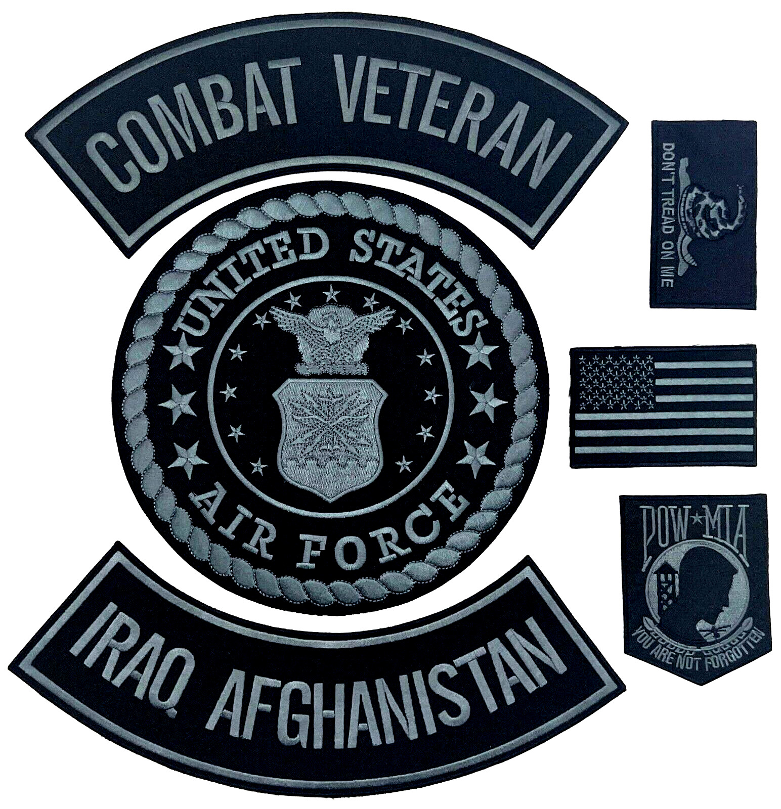 U.S. AIR FORCE COMBAT VET. IRAQ AFGHANISTAN MILITARY MOTORCYCLE PATCHES LOT OF 6