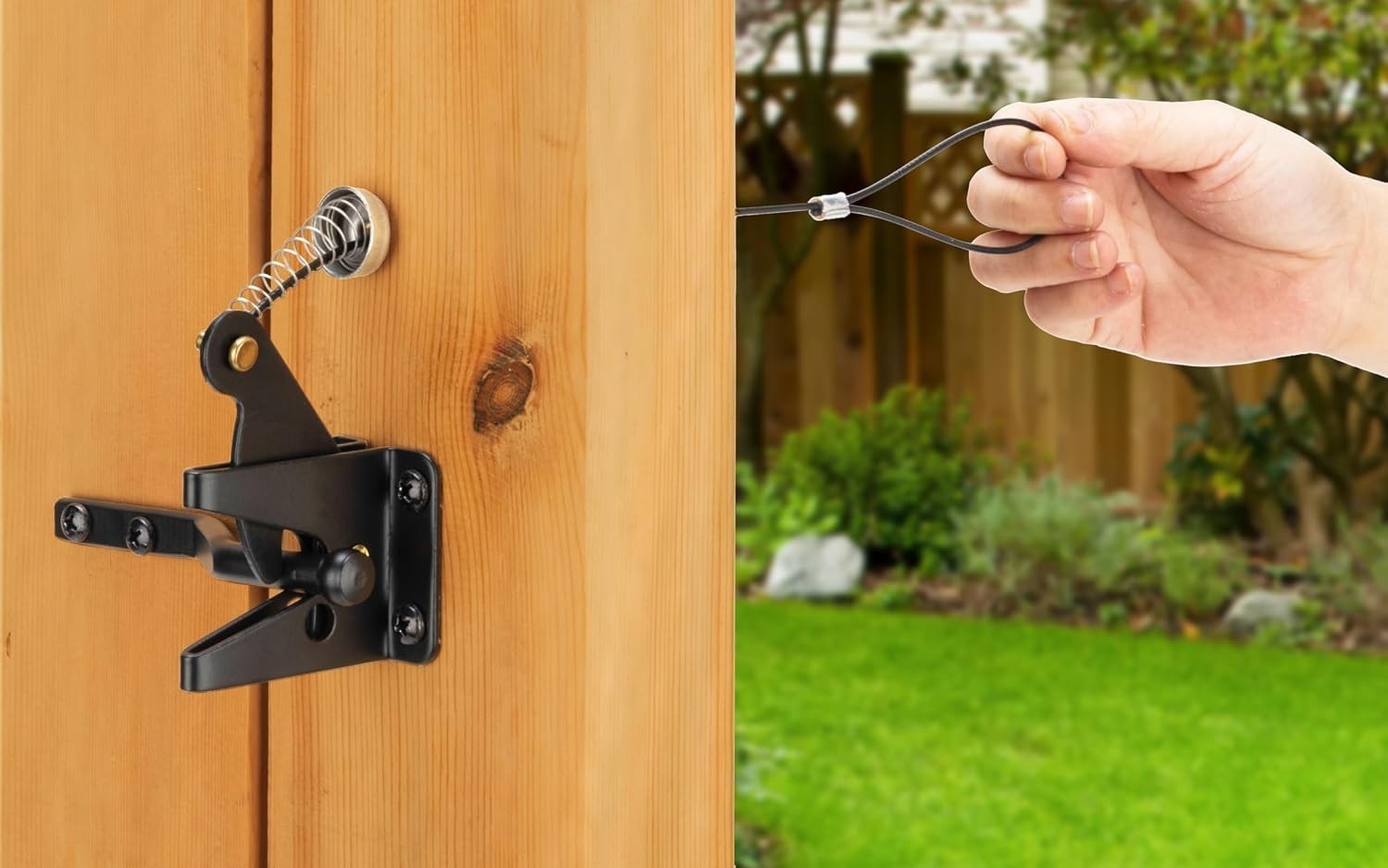 Durable Spring-Loaded Gate Latch Pull - Adjustable 2" to 6" Stainless Steel C...