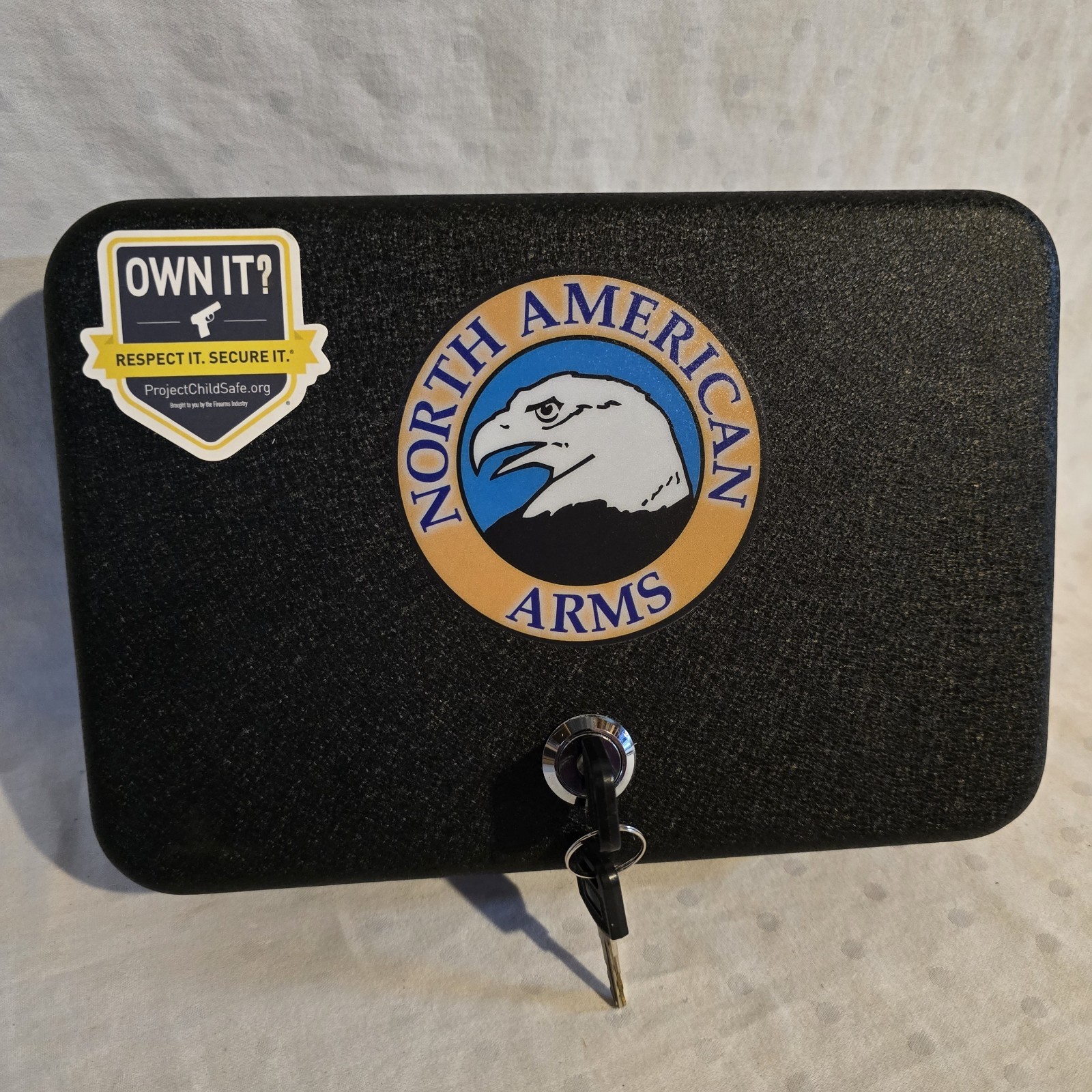 North American Arms Lock Box Security Case With Keys Black Metal