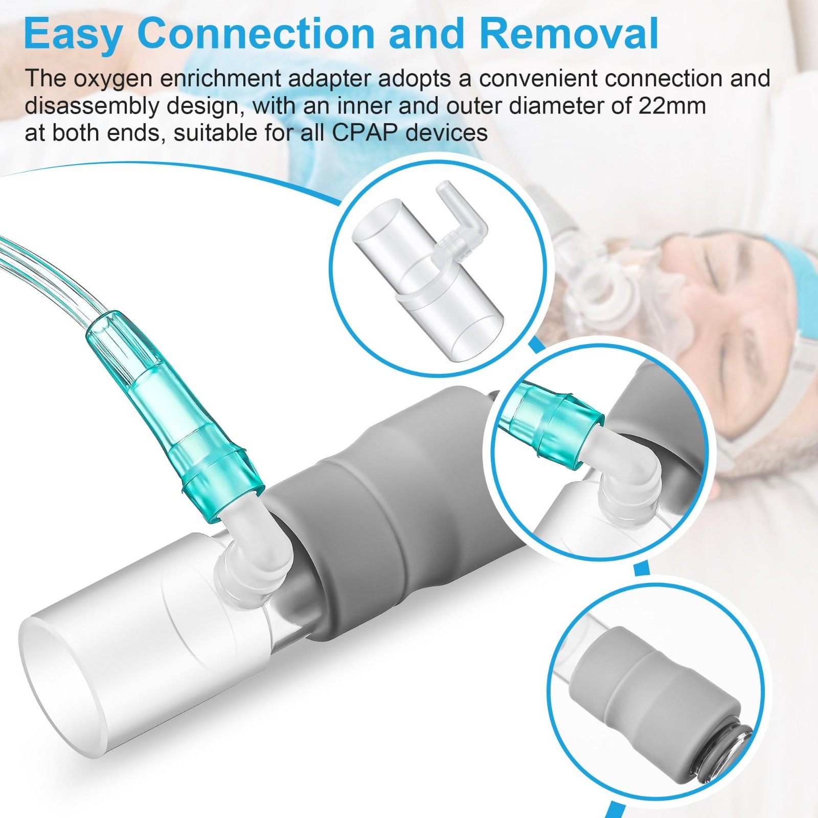 2 Pack Oxygen Enrichment Adapter, Oxygen Adapter Enrichment Port Connector fits