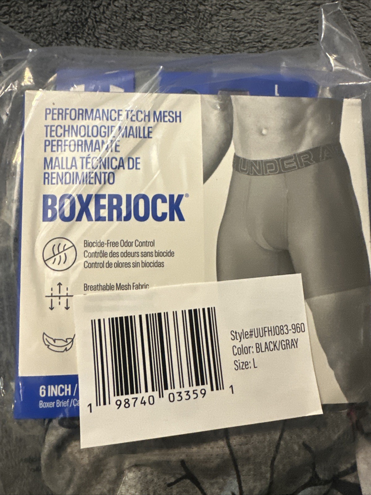 Under Armour Mens Large Performance Tech Mesh Boxerjock 6” Inch 1388624-960