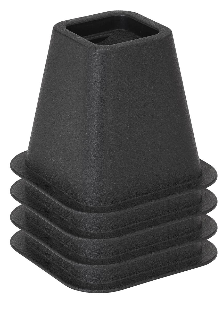 6 Inch Bed Riser | Pack of 4 | Bed & Furniture Lifter Wheel Grooves | Under-B...