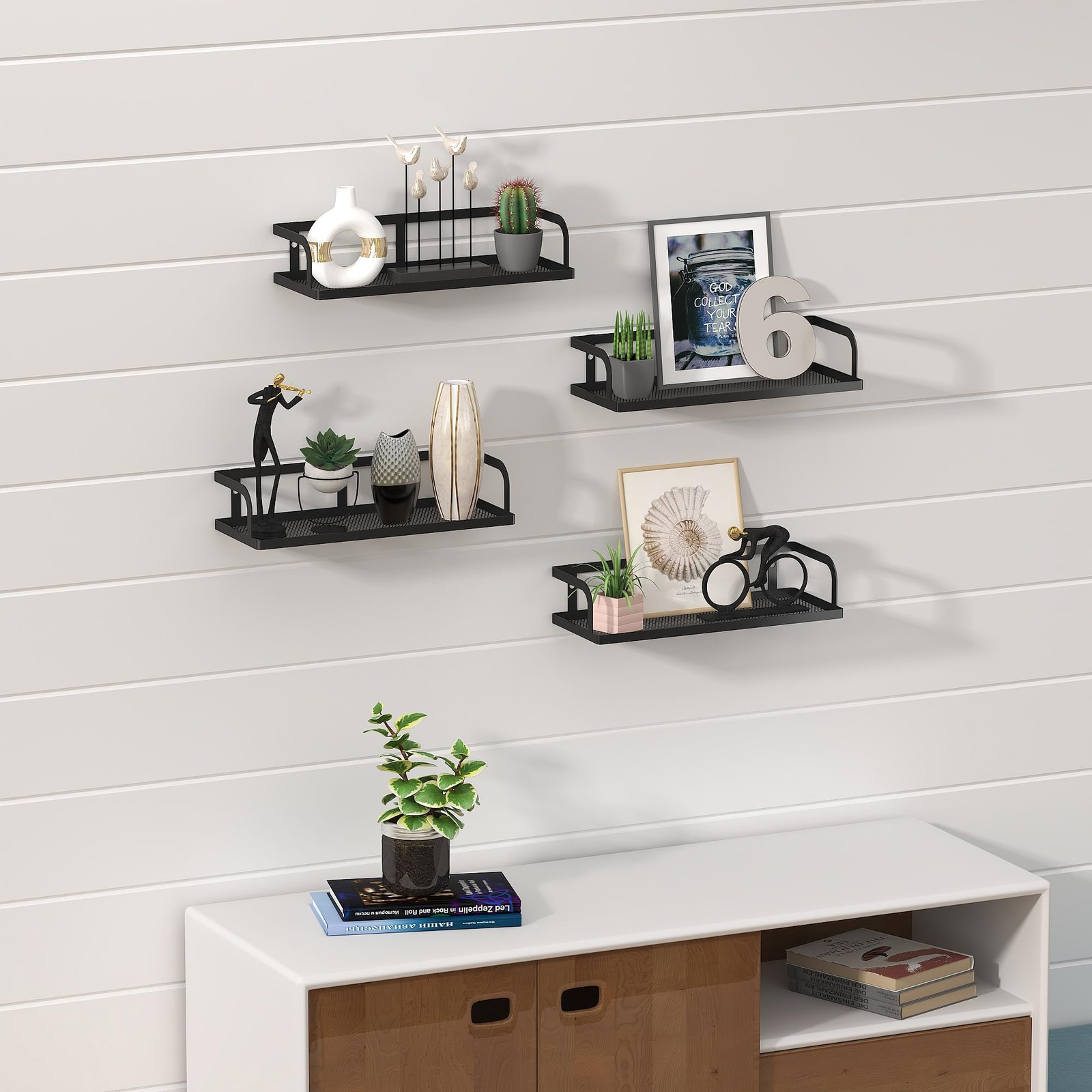 Metal Wire Storage Baskets with Open Front, Multi-Purpose Organizer Bins with...