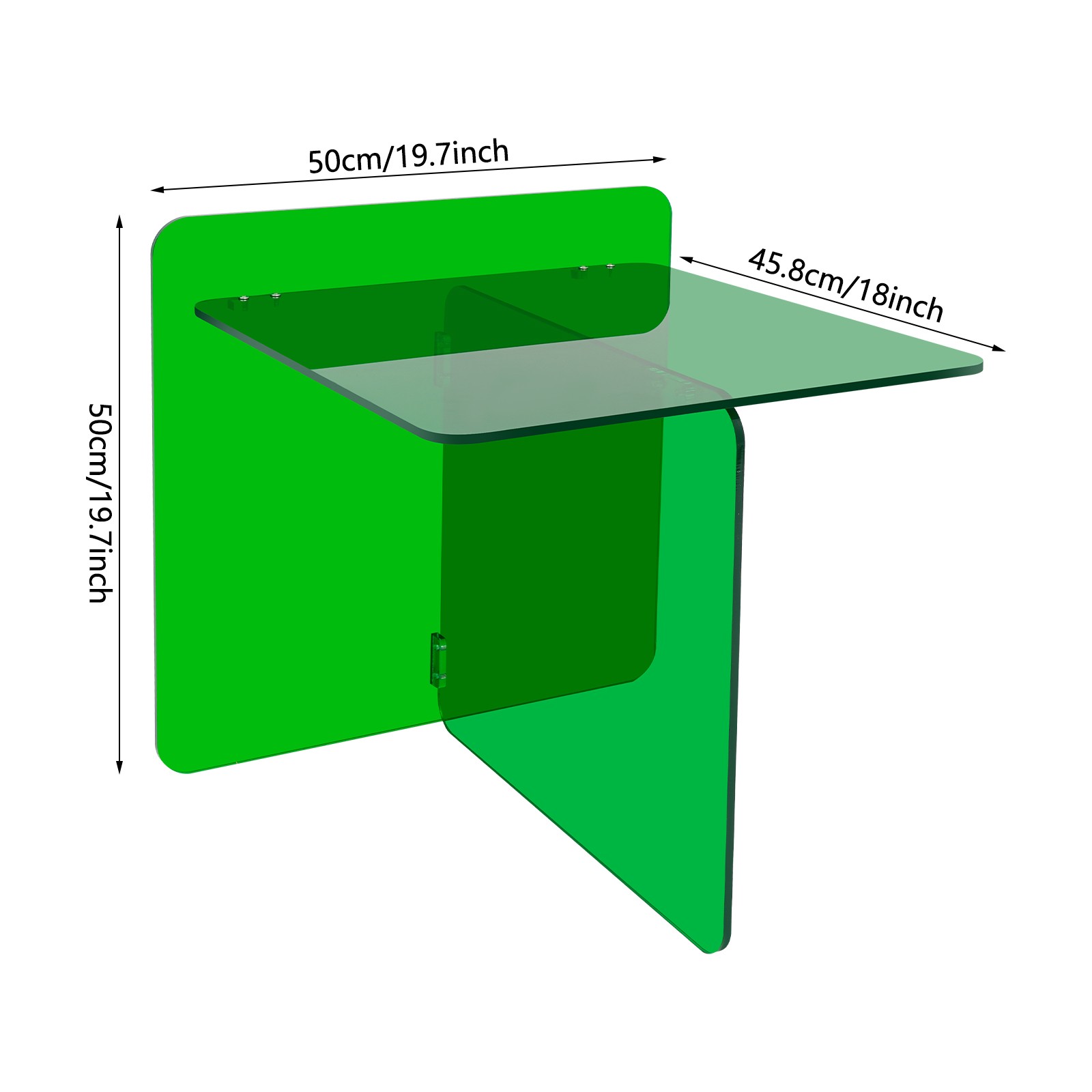 Free Standing End Table, Acrylic Side Table, Bedside Table Max Load 44.09lbs USA