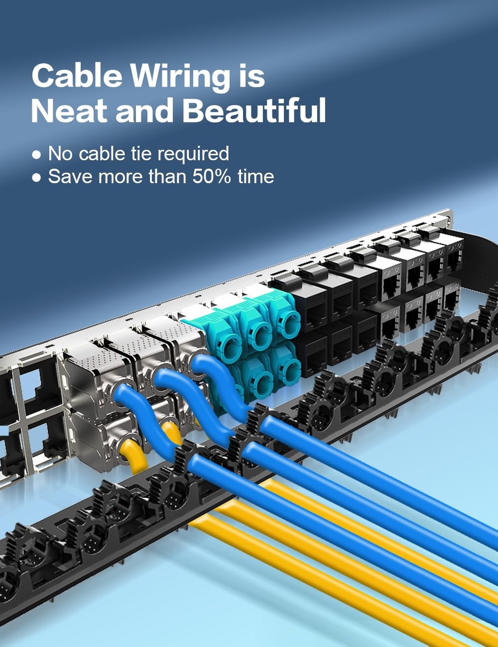 48Port Blank Keystone Rackmount Wall Mount 1U 19-inch Network Patch Panel wi...