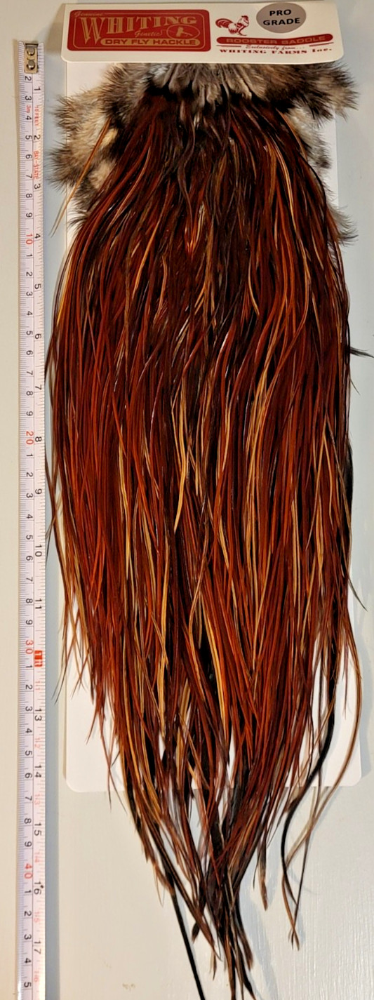 Whiting Midge Sizes, Rooster Saddle, Brown, Pro Grade, Fly Tying