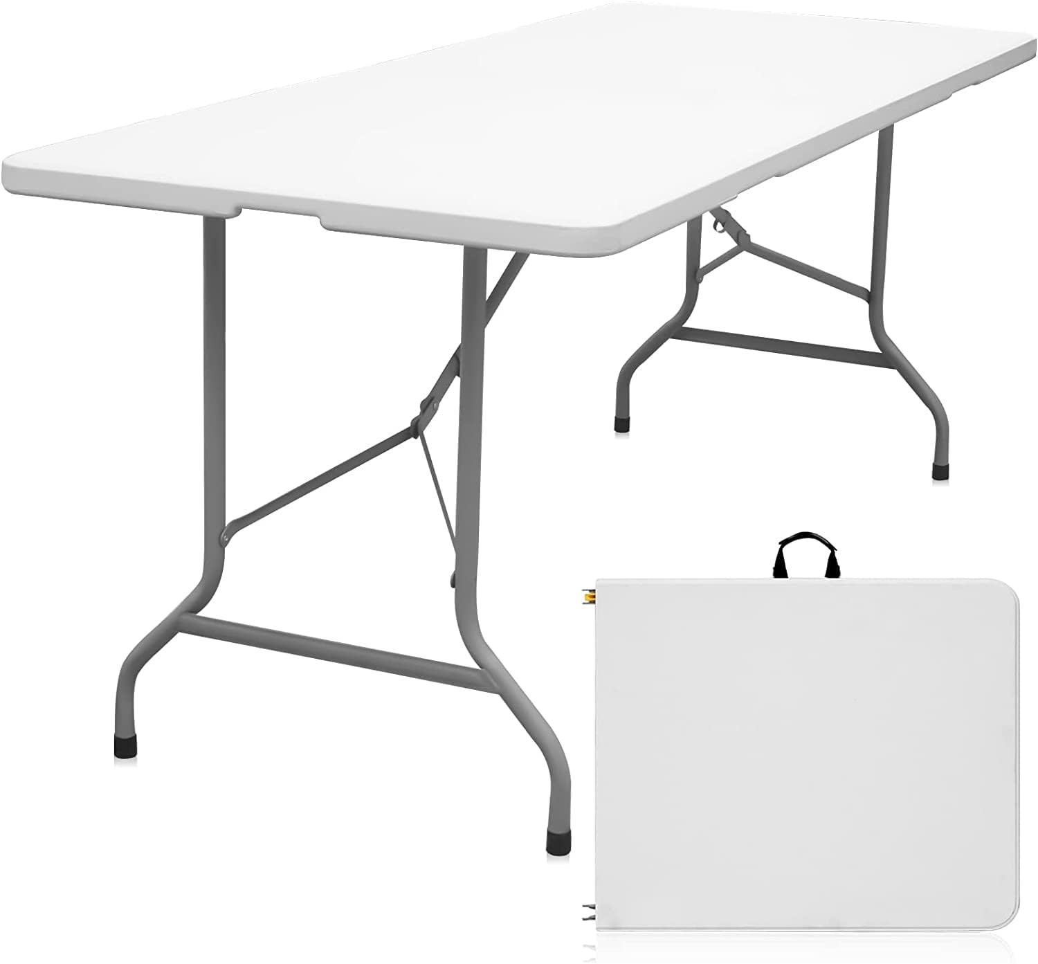6Ft Folding Table Portable Heavy Duty Plastic for Camping Picnic Party
