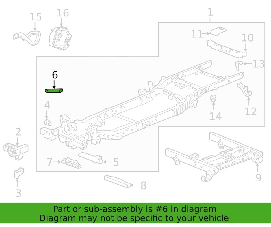 2019-2025 Front Left Diagnal Frame Reinforcement Brace 84265798 OEM
